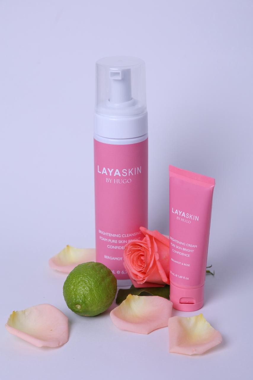 Routine Éclat & Anti-Taches - Crème Hydratante Éclaircissante & Mousse Nettoyante