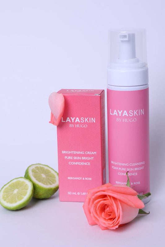 Routine Éclat & Anti-Taches - Crème Hydratante Éclaircissante & Mousse Nettoyante